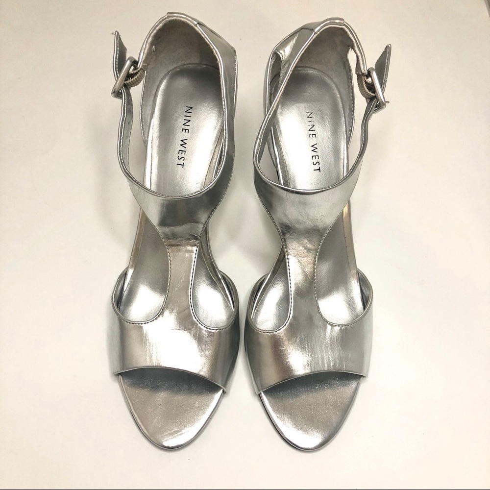 NINE West silver sandals